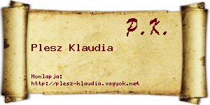 Plesz Klaudia névjegykártya