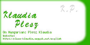 klaudia plesz business card